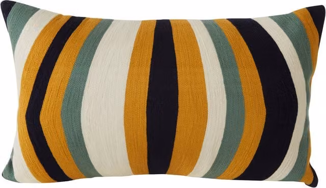 Orsina Bosie Ozella Striped Cotton Cushion, Multicolour, W: 50 cm, D: 30 cm, H: 1 cm