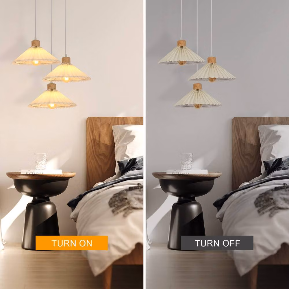 Pheashine Adjustable Scandinavian Wood Pendant Light, Brown, Height: 120 cm – 3