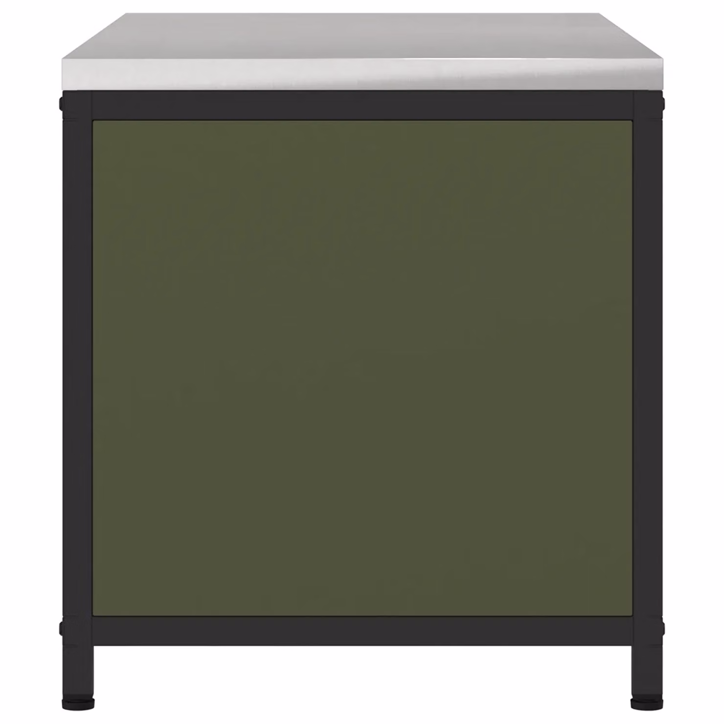 Berkfield Home Modern Metal Kitchen Storage Cabinet in Green with Hinged Doors and Internal Shelves – 4