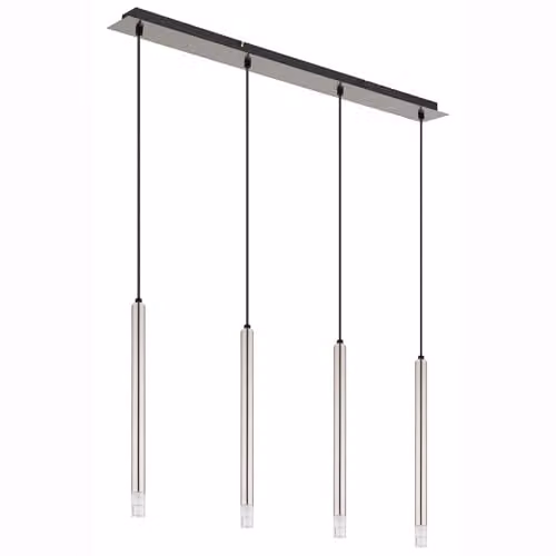 Netlighting Ryan Bar Pendant Ceiling Light in Grey with 4x G9 Bulbs, Height: 120 cm