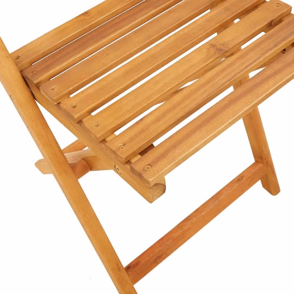 Berkfield Home Beautiful Set of 8 Folding Garden Chairs in Anthracite Fabric and Oiled Acacia Wood – 3