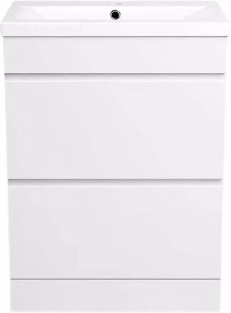 SPETLEK 2-Door White Glossy Bathroom Vanity Unit with Ceramic Basin – 1