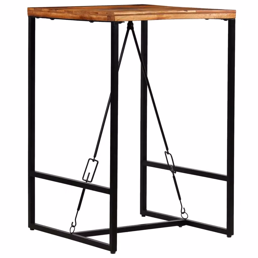 Berkfield Home Industrial Bar Table in Brown Solid Reclaimed Wood W/D/H: 70 x 70 x 106 cm – 3