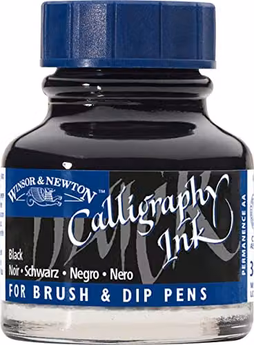 Winsor & Newton Calligraphy Ink, Black, 30 ml