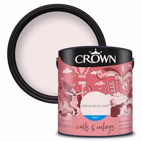 Crown Retail Core Emulsion Matt Paint in Crème De La Rose Pink, 2.5 L – 1