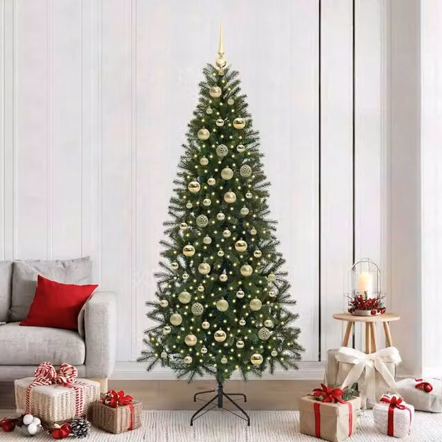 Berkfield Home Artificial Green Christmas Tree with 300 LEDs, Height: 210 cm – 1