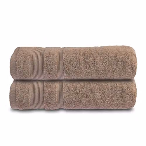 Allure Bath Fashions Pack of 2 Luxury Egyptian Cotton Zero Twist Bath Towels in Brown, W/D/H: 70 x 120 cm – 4