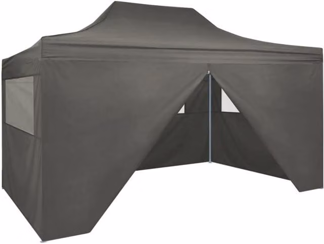 Berkfield Home Professional Folding Party Tent with 4 Sidewalls, Steel Anthracite and Black, W: 4 m, D: 3 m