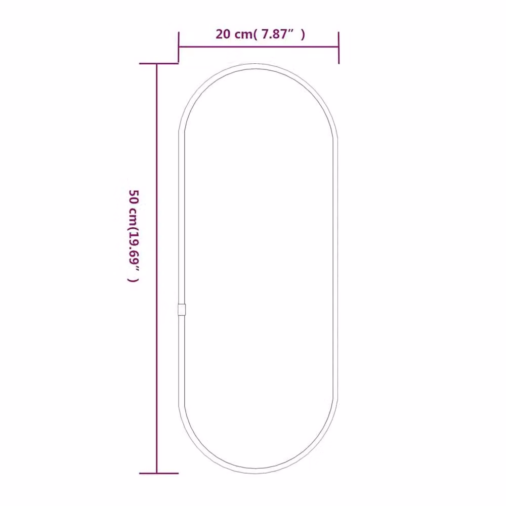 Berkfield Home Minimalist Oval Wall Mirror in Gold, W: 50 cm, H: 20 cm – 3