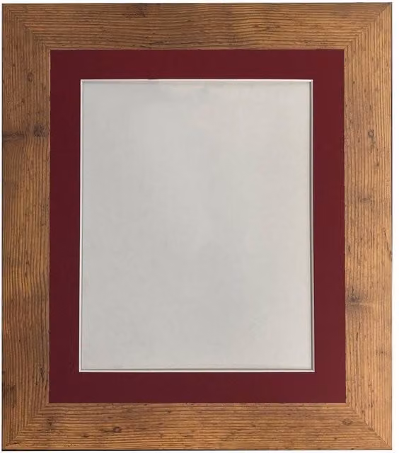 Frames & Mirrors 4U Metro Vintage Walnut Wood Frame with Red Mount for 10 x 4 Inch Images