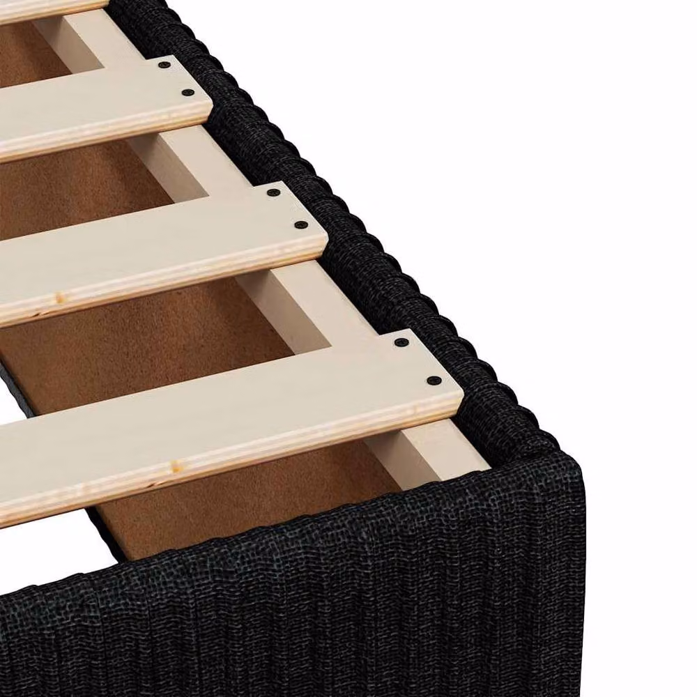 Berkfield Home Soft Fabric Bed Frame in Black, Super King Size, W/D/H: 180 x 200 cm – 4