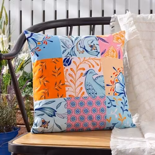Riva Home Azzar Floral Outdoor Cushion, Multicolour, W/D/H: 43 x 43 x 43 cm – 1
