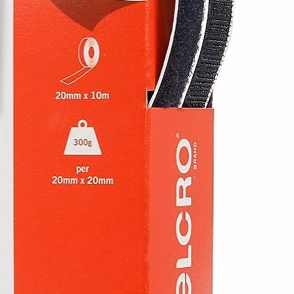 Velcro Brand Self Adhesive Hook and Loop Tape in True Black, W: 2 cm, L: 10 m – 2