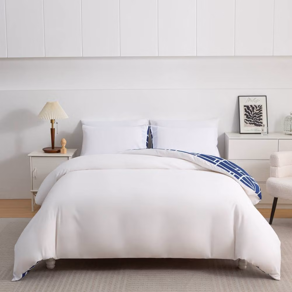 Grace Premium Microfibre Duvet Cover Set in Blue, Single Size (90 x 200 cm) – 2