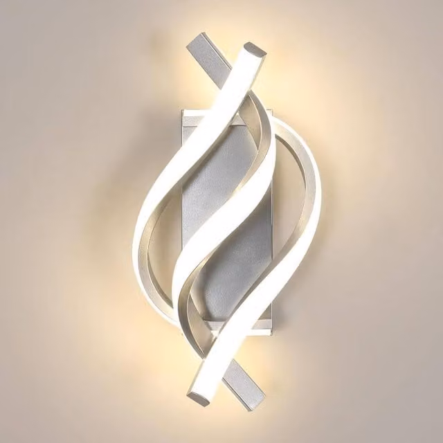 COMELY Modern LED Wall Light in Silver Chrome with 4500K Natural White Light, 22W