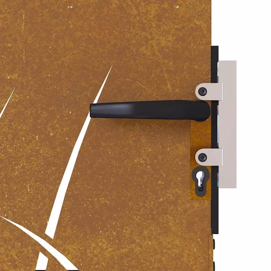 Berkfield Brown Corten Steel Grass Design Garden Gate W: 85 cm, H: 200 cm – 3
