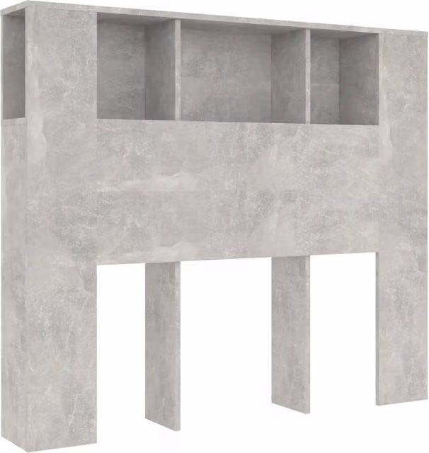 Berkfield Home Modern Wall Mounted Headboard Cabinet in Concrete Grey, W/D/H: 120 x 18.5 x 104.5 cm