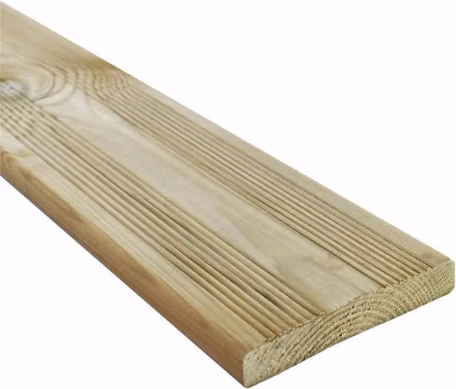 Snowdon Timber Treated Reject Decking Boards, Pack of 10, Natural Wood, W: 95 mm, H: 19 mm, L: 2.4 m