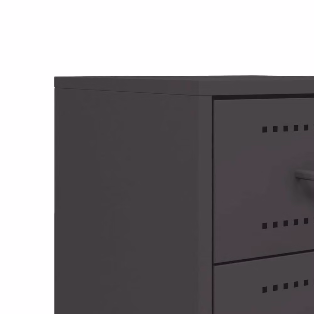 Berkfield Home Black Metal Bedside Cabinet W/D/H: 36 x 39 x 60.5 cm – 5