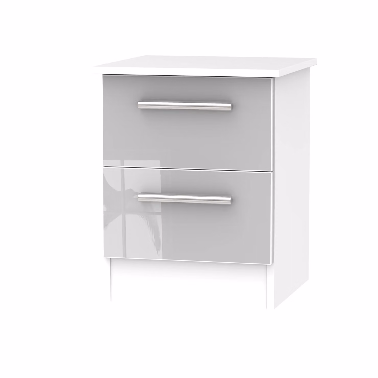 Ready Assembled 2 U Trent 2 Drawer Bedside Cabinet in Mid Grey – 2