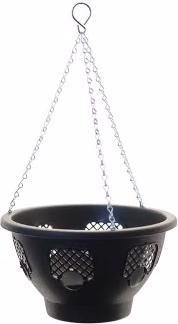 KDMD Easy Fill Hanging Basket Planter, Black, Diameter: 30.48 cm