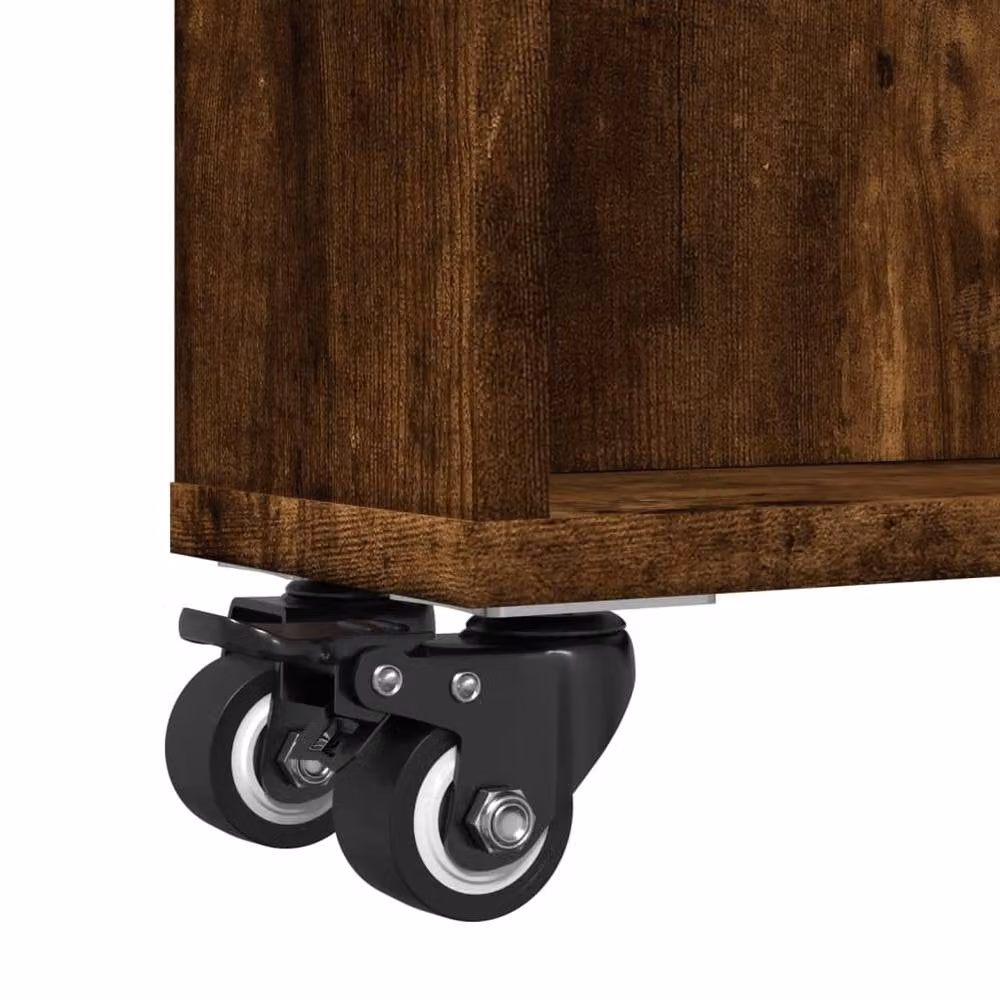 Berkfield Home Narrow Storage Trolley in Smoked Oak Brown, W/D/H: 48 x 13 x 68 cm – 5