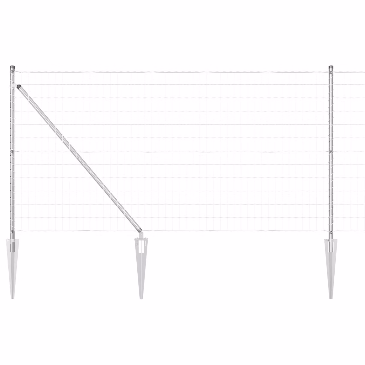 Berkfield Home Euro Fence in Grey, Galvanised Steel with 7 Spike Posts, W: 10 m, H: 1 m – 2