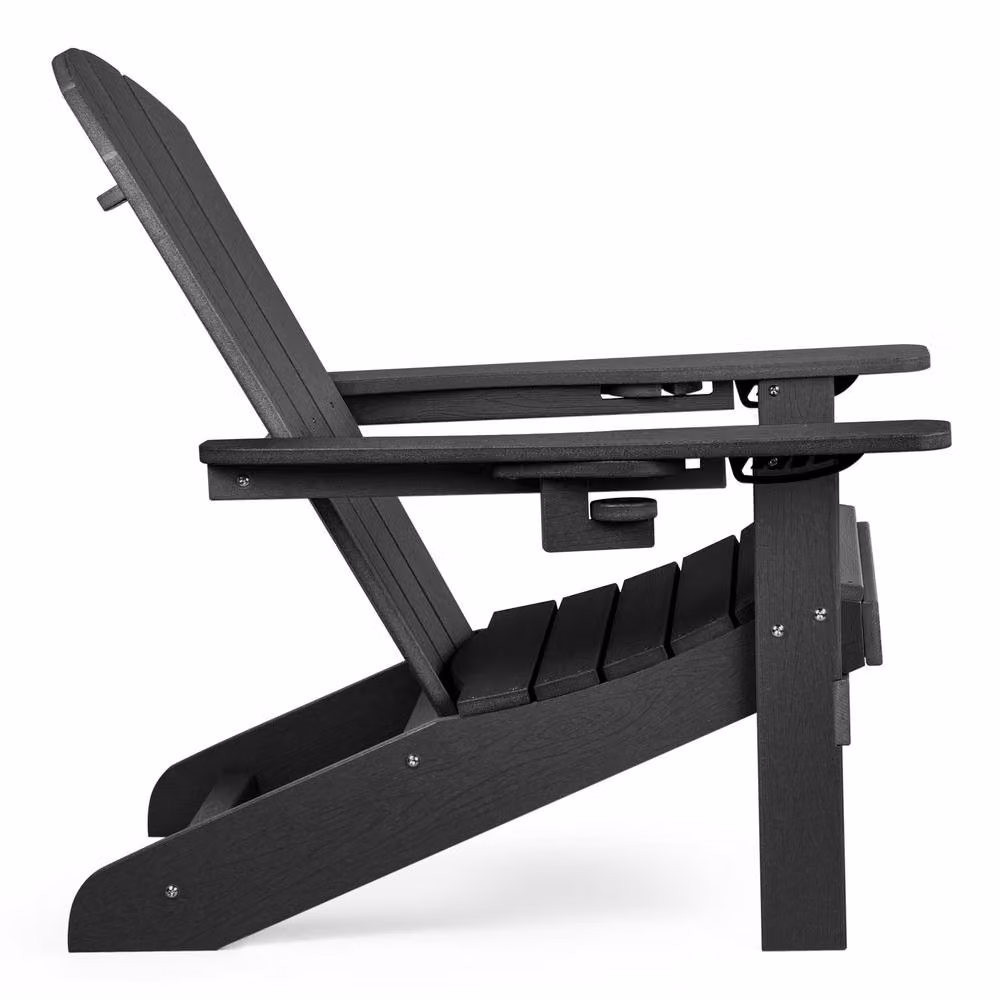 VonHaus Westport Reclining HDPE Adirondack Garden Chairs in Black, 2 Pack – 5