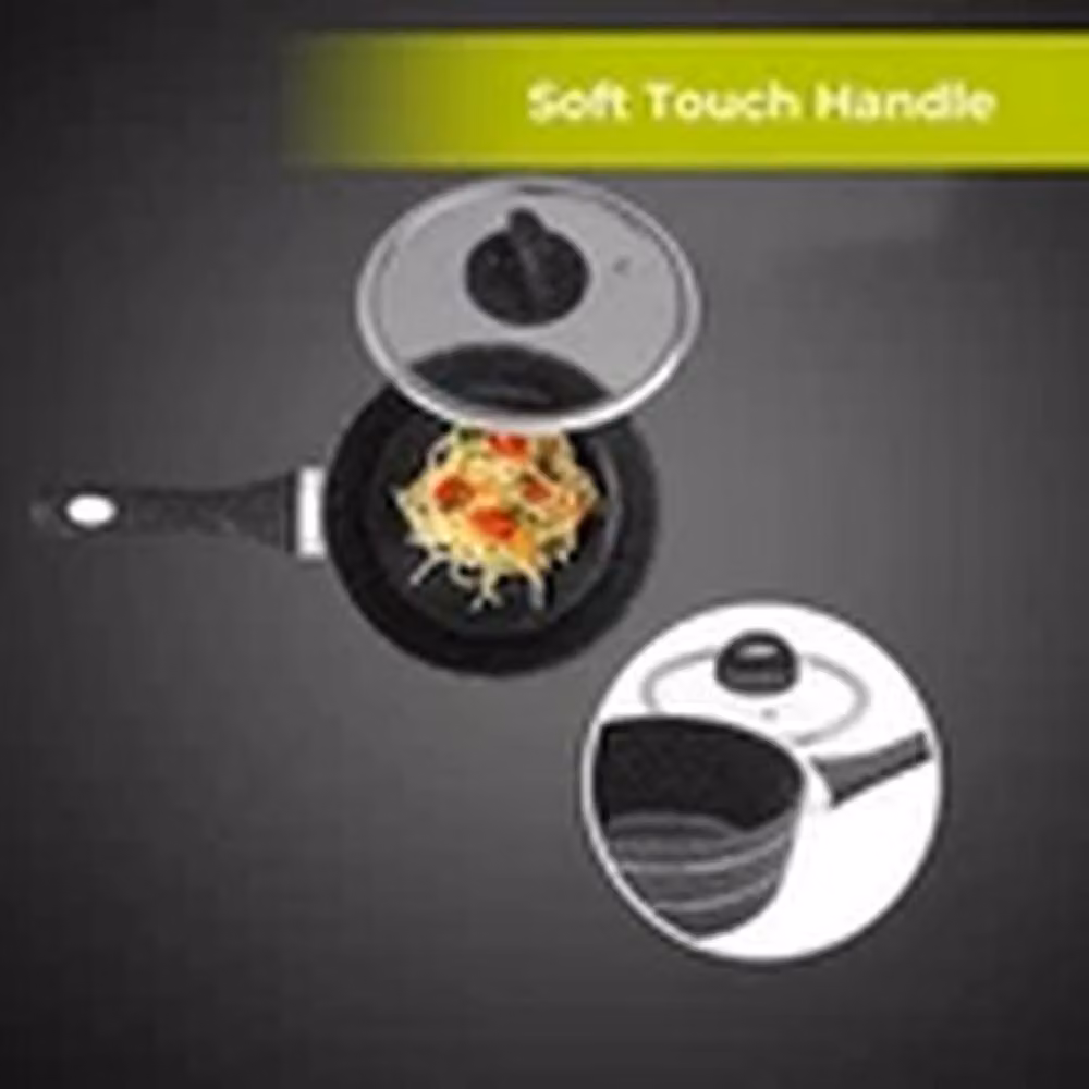 Havendro Non-Stick Granite Coated Saucepan with Lid, Induction Compatible, Black – 4