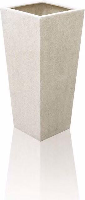 Primrose Black and White Poly Terrazzo Stone Tall Flared Square Planter