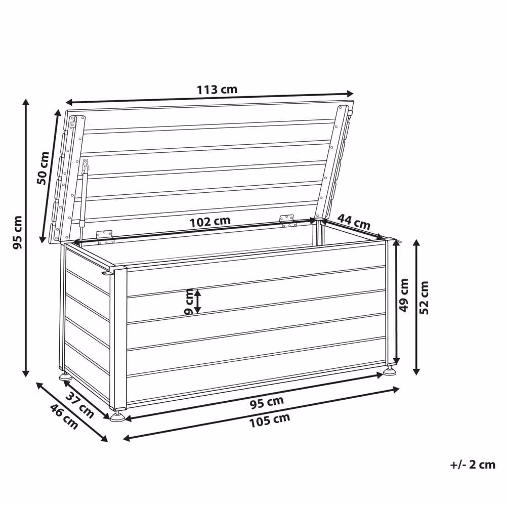 Wyld and Coco Aluminium Garden Storage Box in Dark Brown, Weatherproof Outdoor Metal Storage – 3