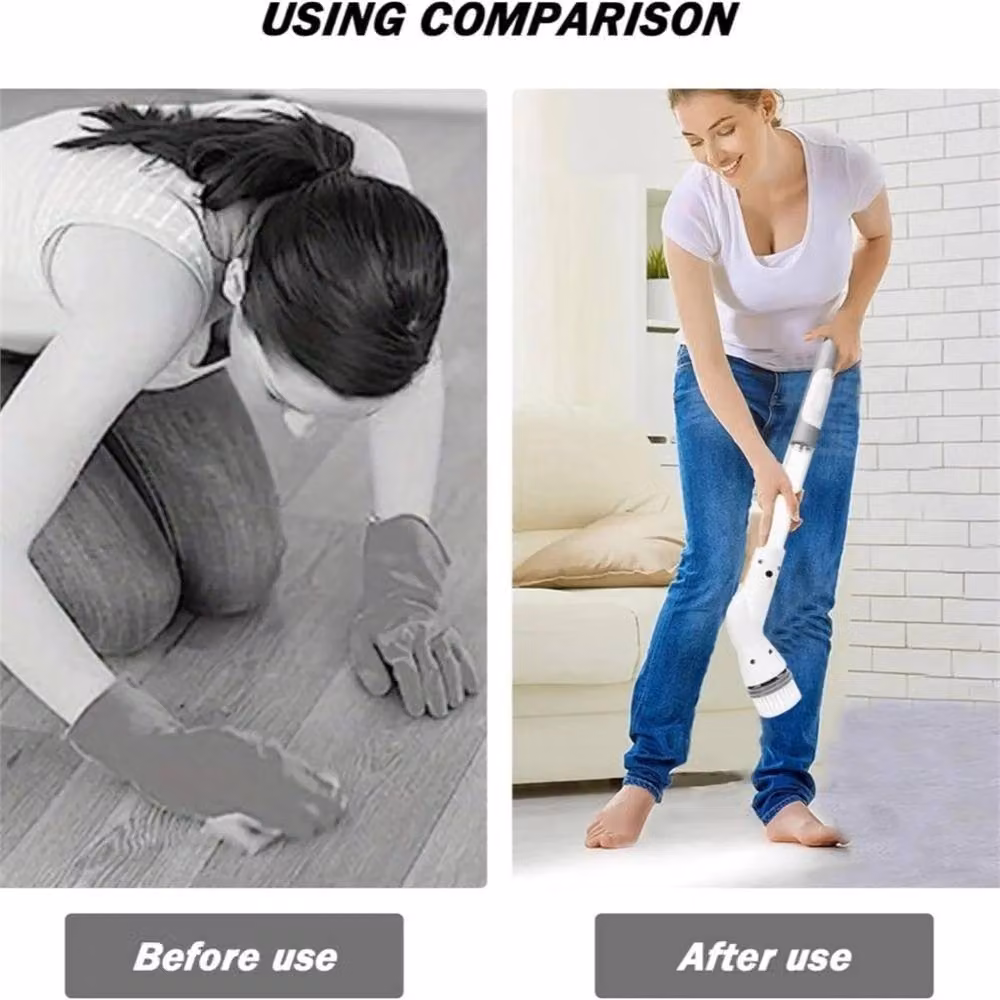 Nordara 6 in 1 Cordless Electric Spin Scrubber Cleaning Brush in White – 3
