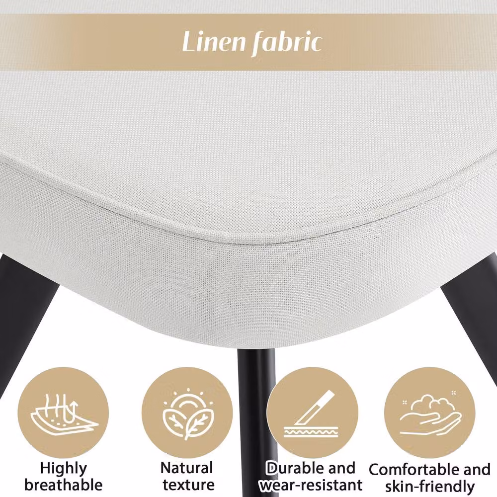 FENCHILIN Modern Space Saving Dining Set with 1 Table and 4 Chairs in White and Multicolour, MDF and Metal – 3