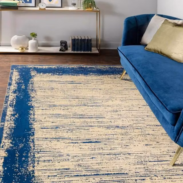 The Rug Shop UK Blue Modern Abstract Easy Care Area Rug W/D: 200 x 290 cm – 1