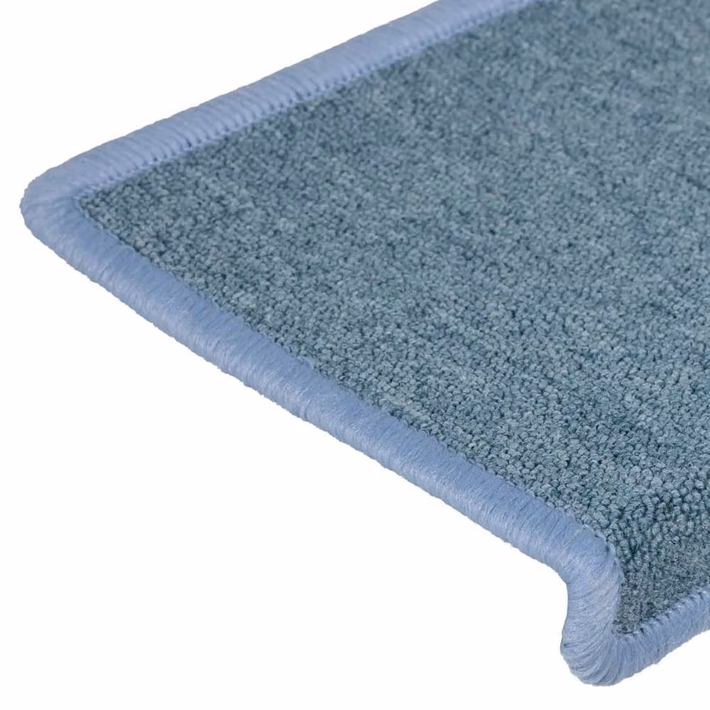 Berkfield Home Self-Adhesive Carpet Stair Treads, 15 Pieces, Blue, W: 65 cm, D: 21 cm, H: 4 cm – 4