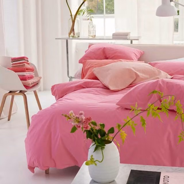Designers Guild Loweswater Pink Cotton Percale Duvet Cover Set