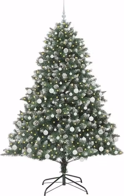 Berkfield Home Modern Artificial Christmas Tree in Green, W/D/H: 140 x 140 x 210 cm
