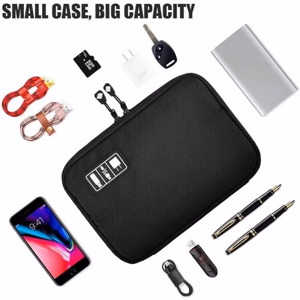 NESTLUNE Travel Electronic Accessories Storage Bag in Black, Width: 90 cm – 3