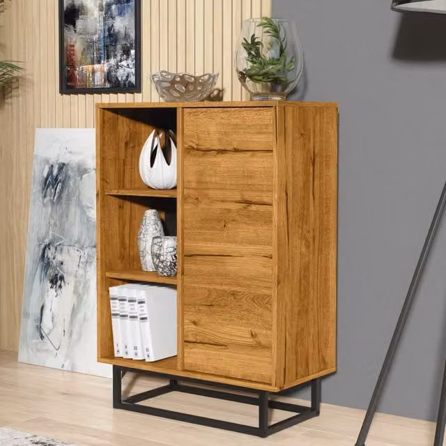 Mex Furniture LTD Industrial Loft Sideboard in Brown and Black, W: 100 cm, H: 70 cm, D: 35 cm – 1