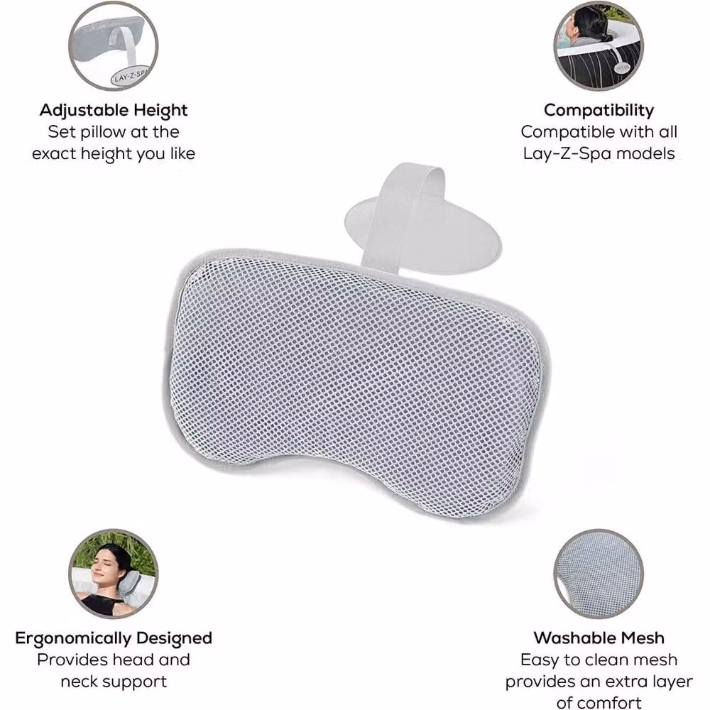EONLION Set of 2 Grey Contoured Padded Neck and Head Support Pillows – 3