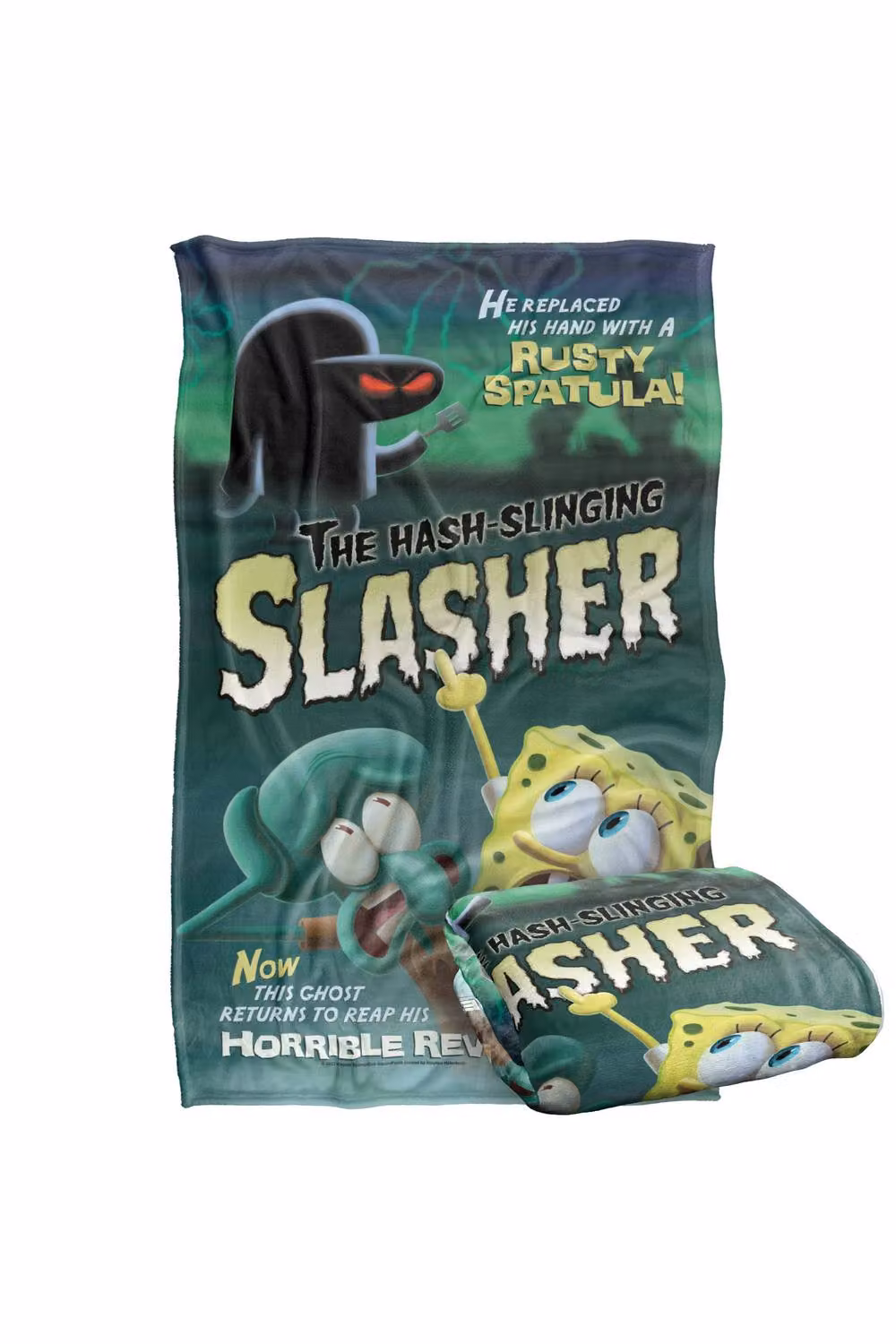 LOGOVISION Nickelodeon Spongebob Hash Slinging Slasher Multicolour Super Soft Silky Fleece Blanket – 6