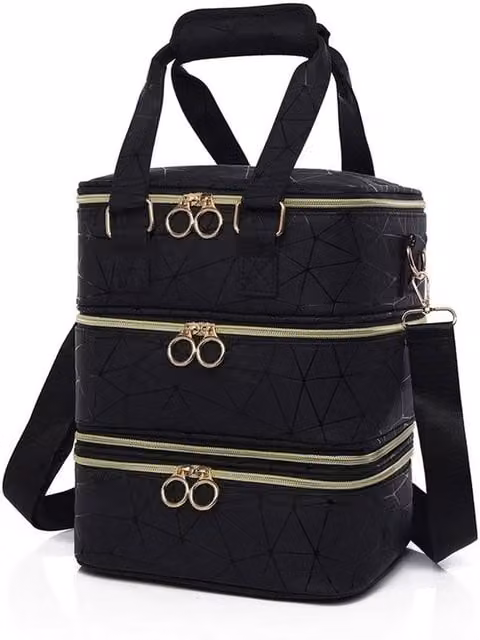 KORVIXA Manicure Tools Bag and Nail Lamp Carrying Case in Black