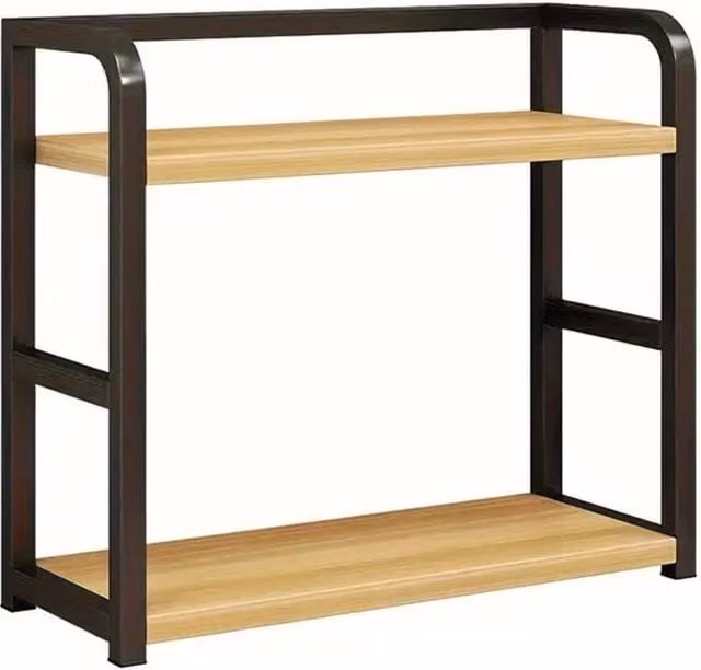 Kelvenix 2-Tier Brown Spice Rack and Desktop Storage Shelf with Adjustable Shelves – 1