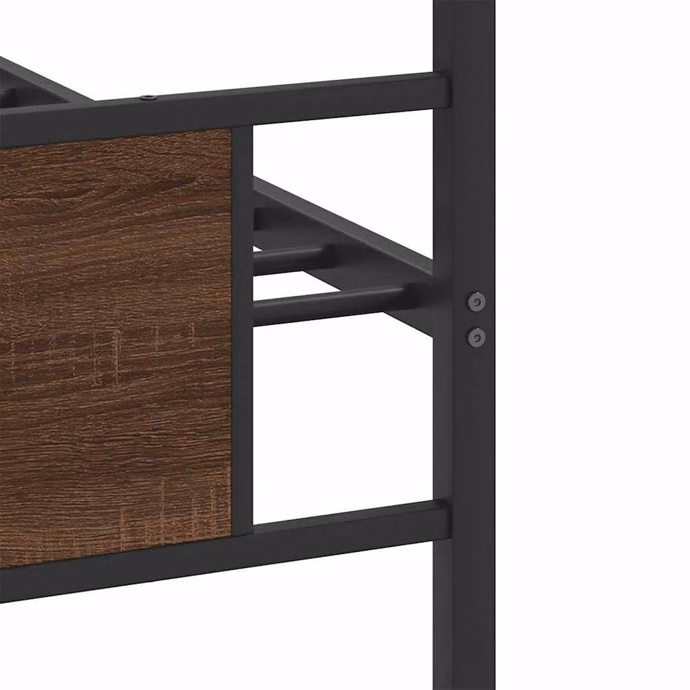 Berkfield Home Durable Single Bed Frame in Brown Oak – 6