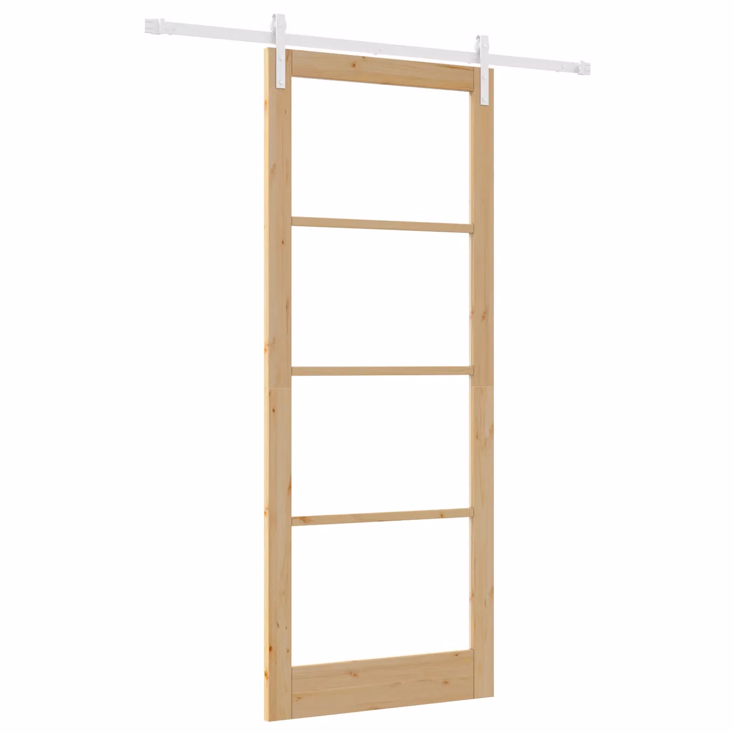 Berkfield Home Orkdal Minimalist Sliding Door with Hardware Set in Brown, Wood and Glass, H: 232 cm, W: 93 cm – 2