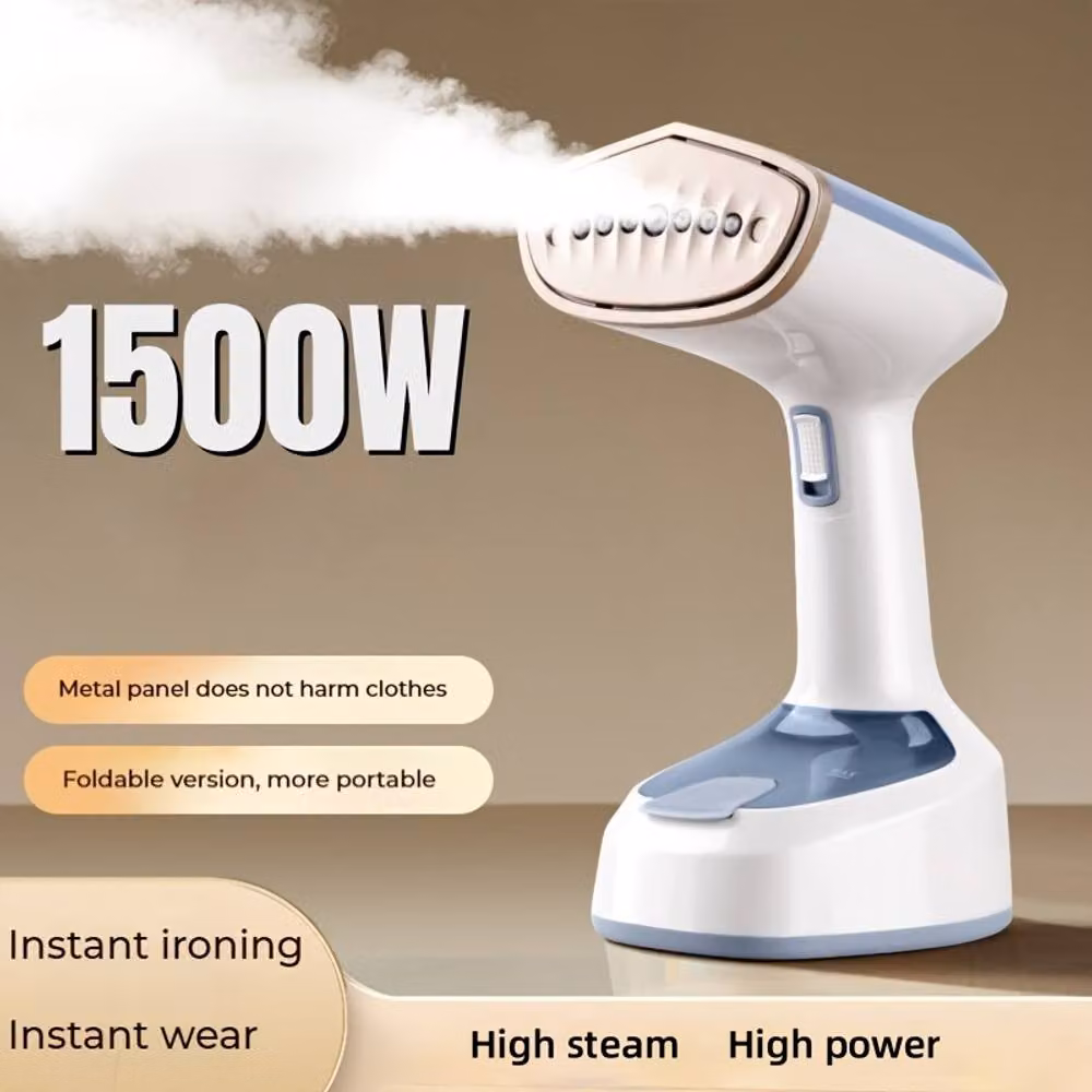 Dyzi 1500W Handheld Foldable Garment Steamer with Brush Attachment, Blue, 150ml – 2