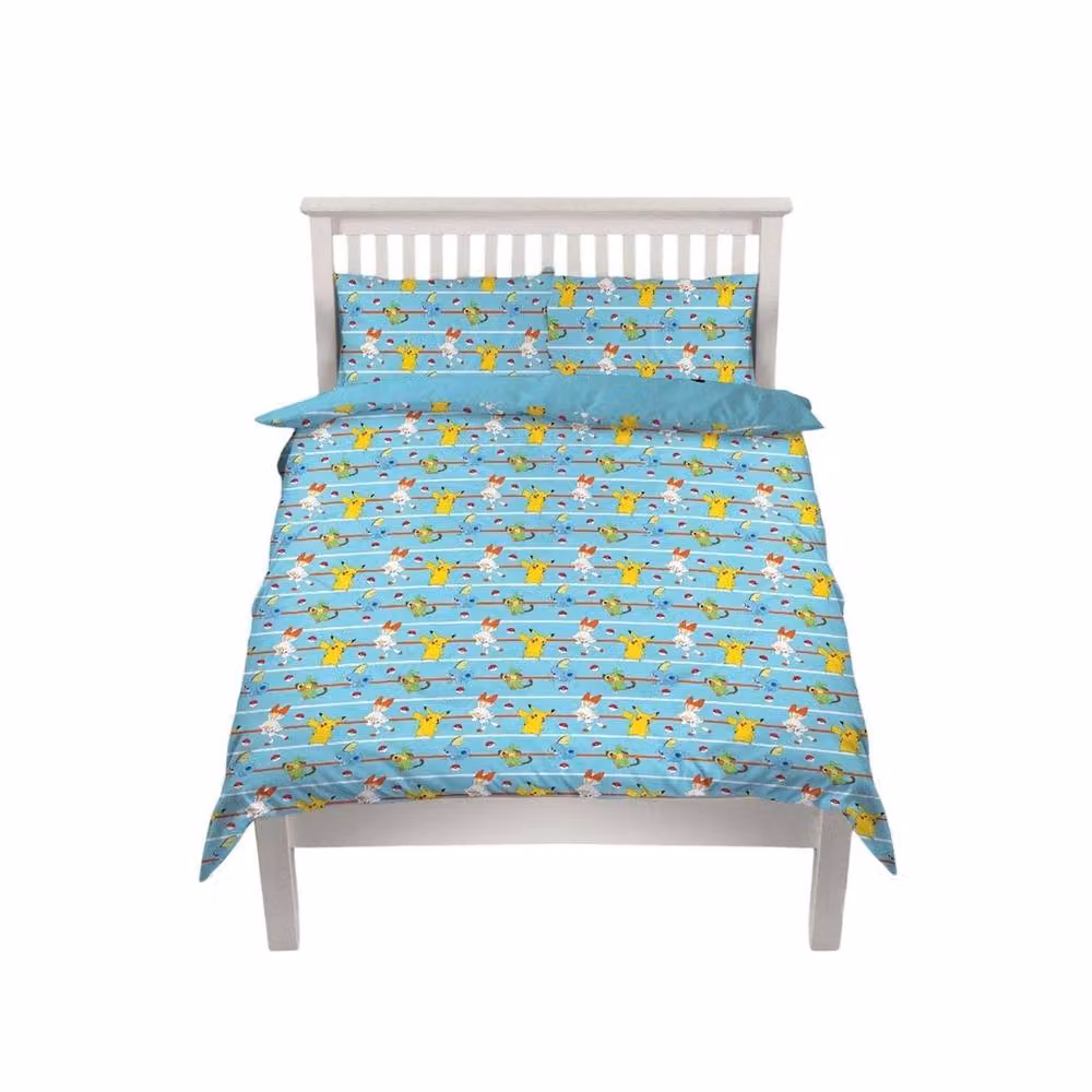 Pokemon Reversible Blue Duvet Cover and Pillowcase Set, W: 140 cm, L: 200 cm – 2