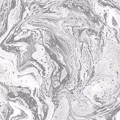 Muriva Abstract Marble Wallpaper in Grey and Silver