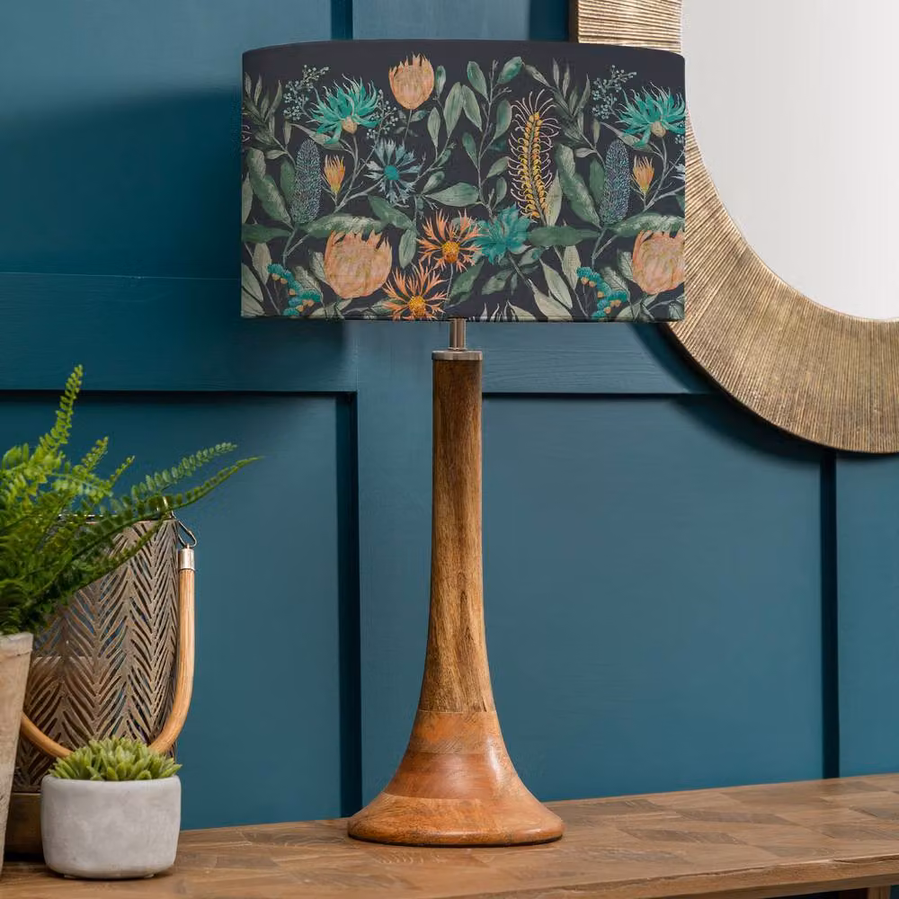 Voyage Maison Kinross Small Table Lamp with Fortazela Eva Tall Lampshade in Brown and Multicolour – 2