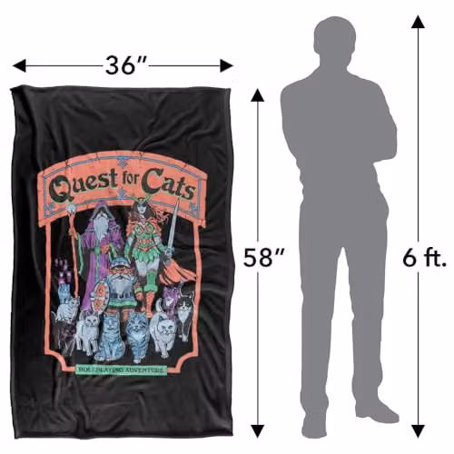 Steven Rhodes Quest For Cats Multicolour Super Soft Fleece Throw Blanket W/D/H: 91 x 147 cm – 6